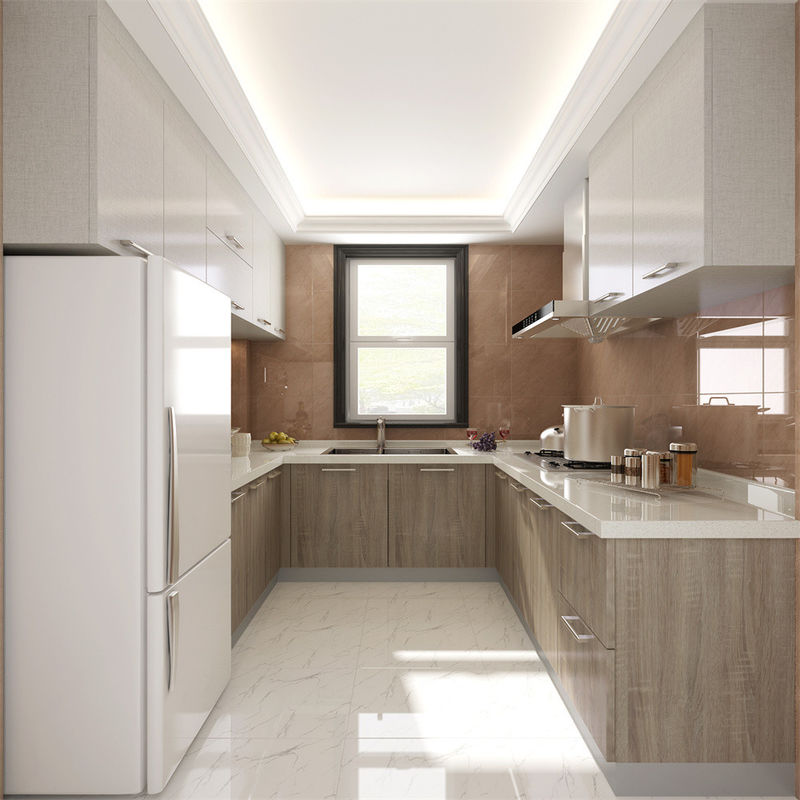 Apparecchi per cassetti Blum per il 2022 Gabinetto da cucina grigio in ristrutturazione moderna villa