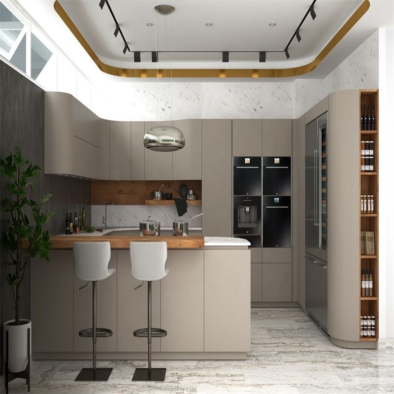 Moderno design YALIG Armadi da cucina in legno di colore opaco con cassetti in bianco e nero