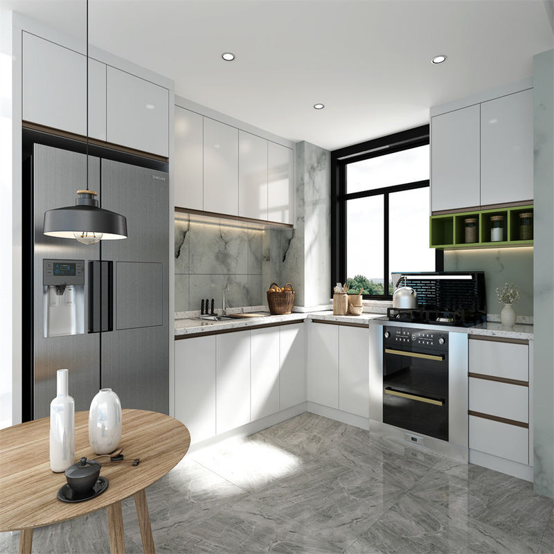 Moderno design YALIG Armadi da cucina in legno di colore opaco con cassetti in bianco e nero