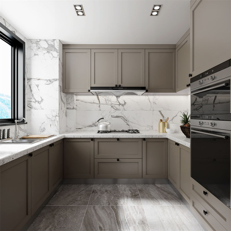 Moderno design YALIG Armadi da cucina in legno di colore opaco con cassetti in bianco e nero