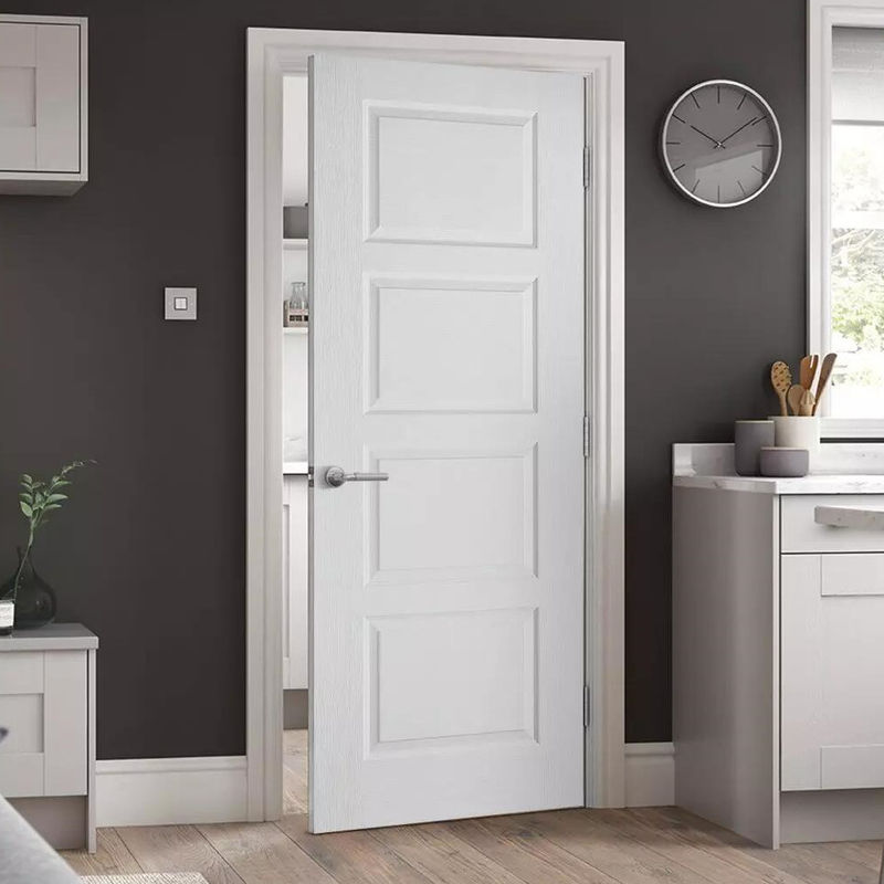 Interni MDF Porte da stanza in legno colore personalizzato Disegno moderno con rivestimento in legno massello