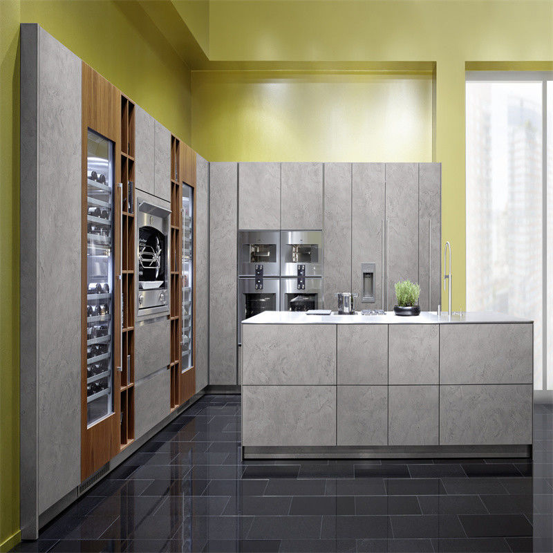 Gabinetto da cucina in compensato grigio YALIG di fascia alta con vantaggio impermeabile e ignifuge