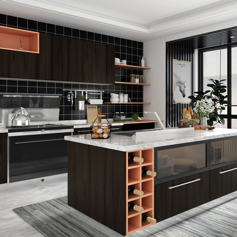 Pregiudiziosi armadi da cucina a prova d'acqua a prova di fuoco in stile villa europeo