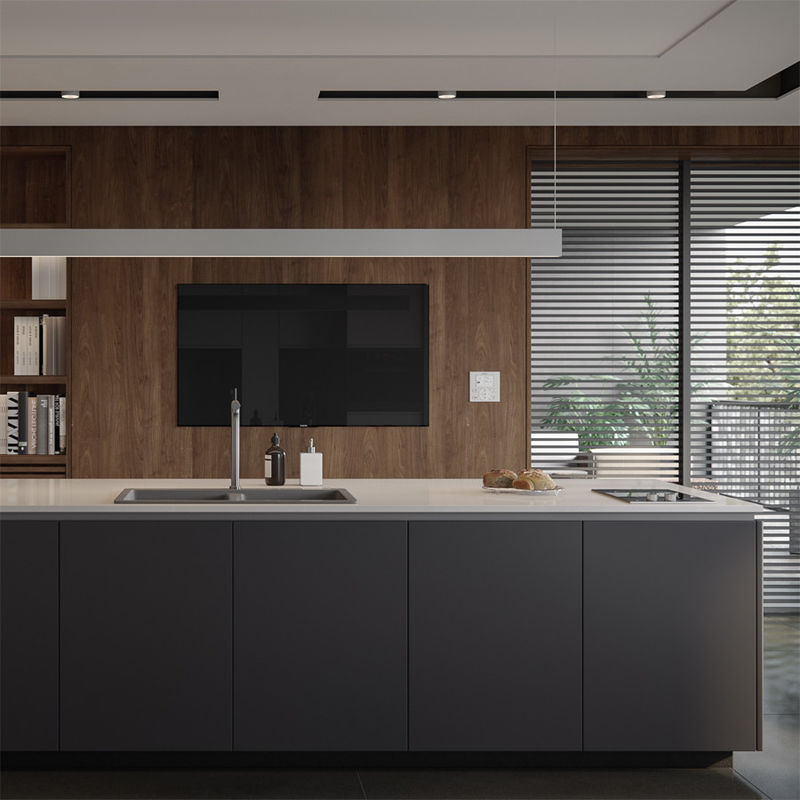 Finitura Customization Wood Cucina Armadio con Vernice di colore e contenitore di rifiuti accessori
