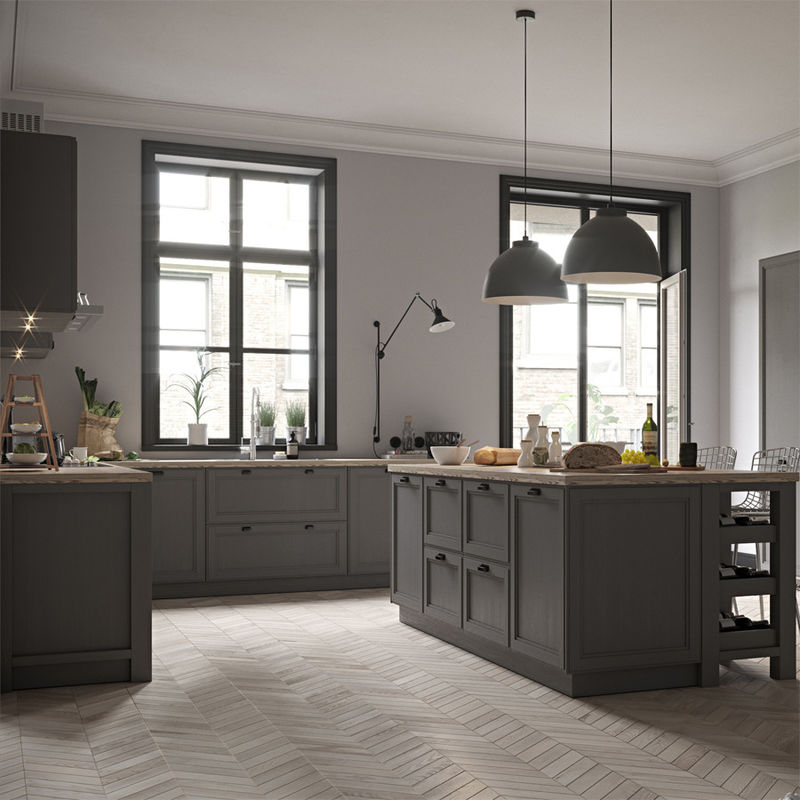 Finitura Customization Wood Cucina Armadio con Vernice di colore e contenitore di rifiuti accessori