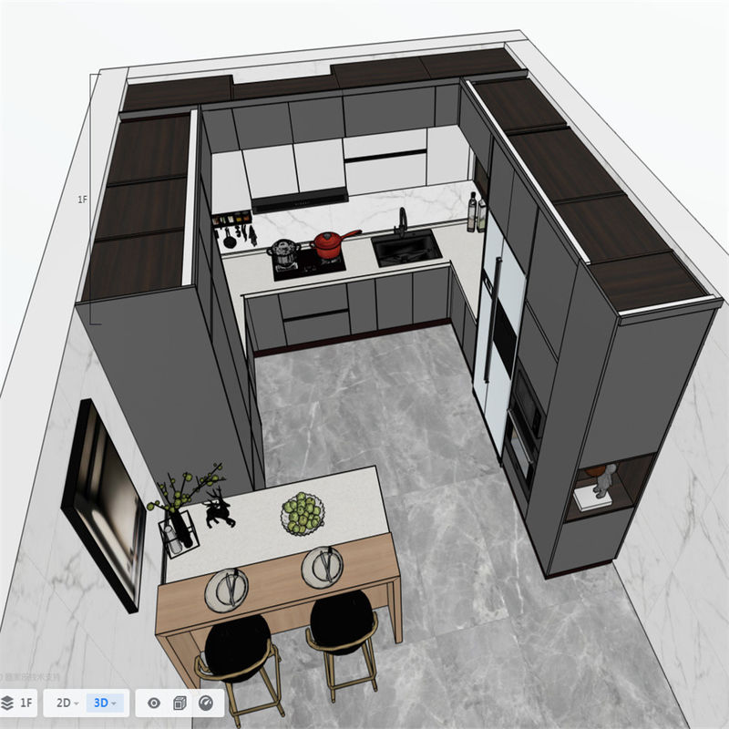 Trasforma la tua cucina con armadi di legno grigio personalizzabili e porte in MDF di YALIG
