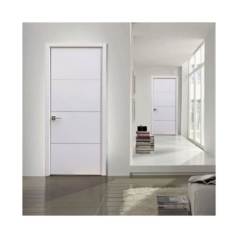 Porta di camera da letto interna di sicurezza in legno massello con apertura laterale con semplice disegno di installazione