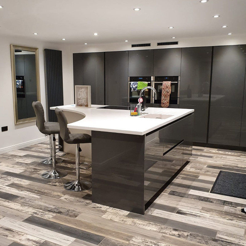 Trattamento della superficie con lacca Armadi di legno per arredi da cucina a colori di finitura personalizzati