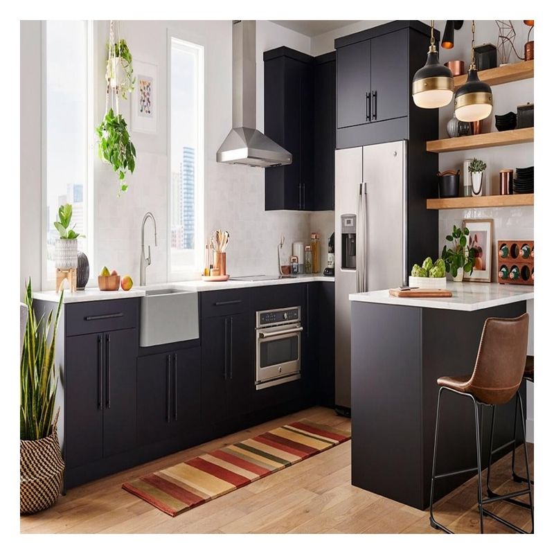 Flat Pack Fitted Kitchen Cabinetry Set con maniglia moderna meno design e accessori