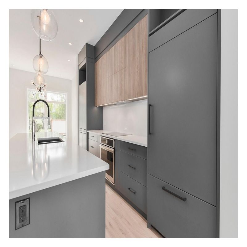 Flat Pack Fitted Kitchen Cabinetry Set con maniglia moderna meno design e accessori