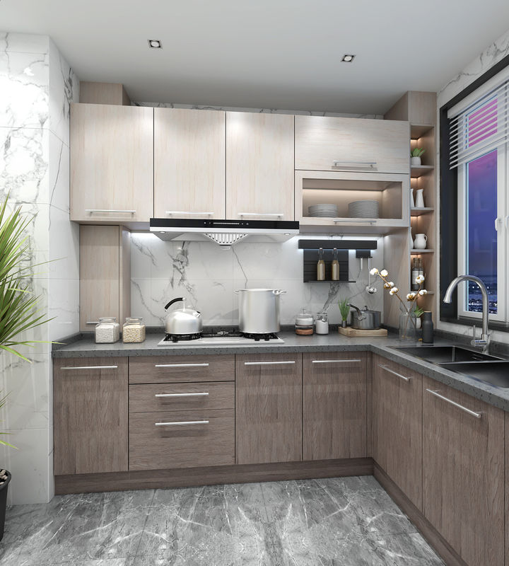 Materiale di porta in compensato a bordo piatto High End impermeabile Moderno Design Modulare Armadio Cucina