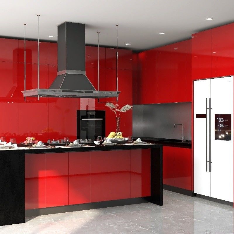 Armadi di cucina modulari YALIG Blu Bar Hardware Legno compensato Tavolo personalizzato Armadio MDF