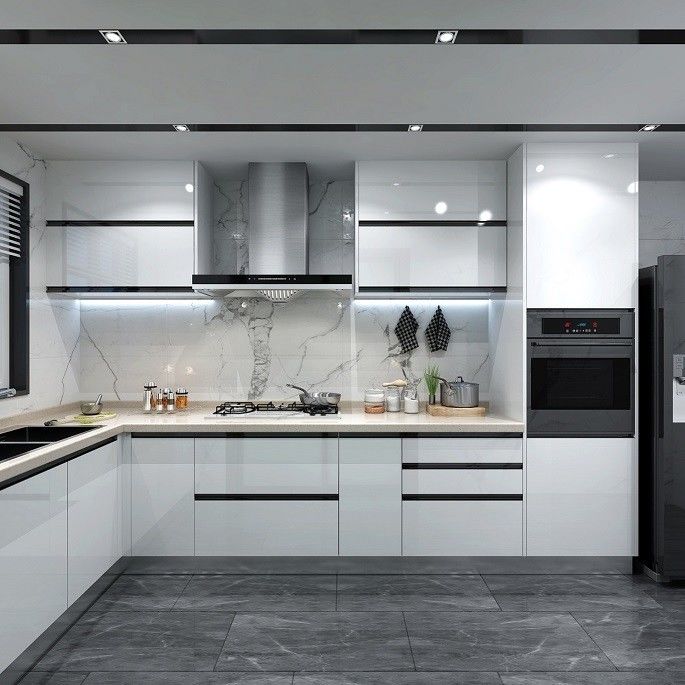 Armadi da cucina modulari completi per appartamenti di lusso in stile europeo e dimensioni personalizzate