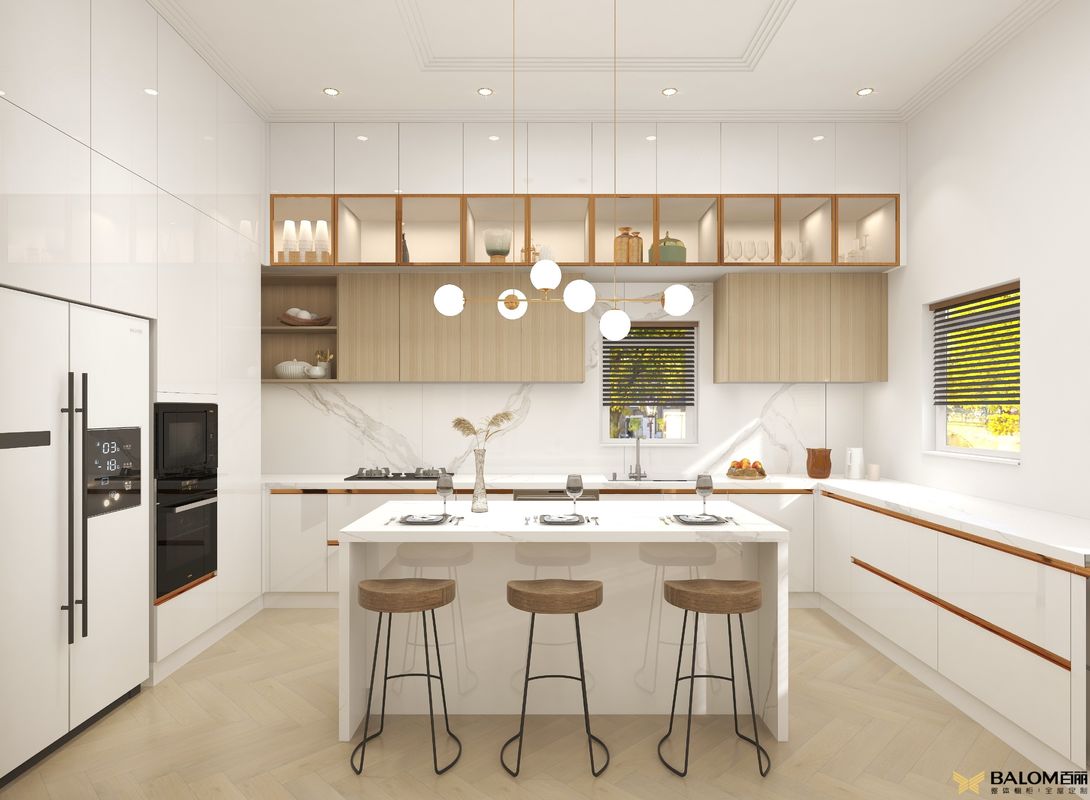 Dimensioni personalizzate Arredamento italiano Cucina intelligente Armadi da parete per stile di design moderno