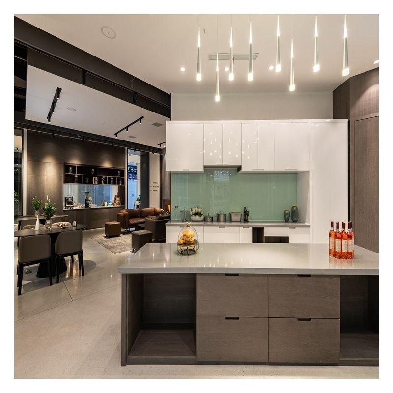 Armadi da cucina in legno massello a colori personalizzati per una pulizia facile in un design minimalista