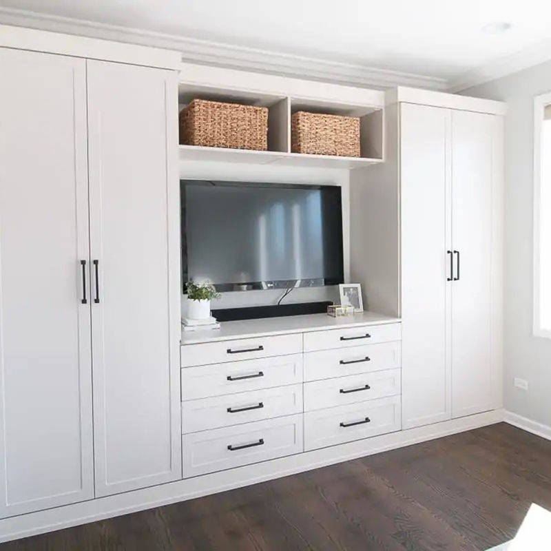 Pop Style Luxury Custom Storage Armadio da letto in stile moderno con PANEL Stile legno