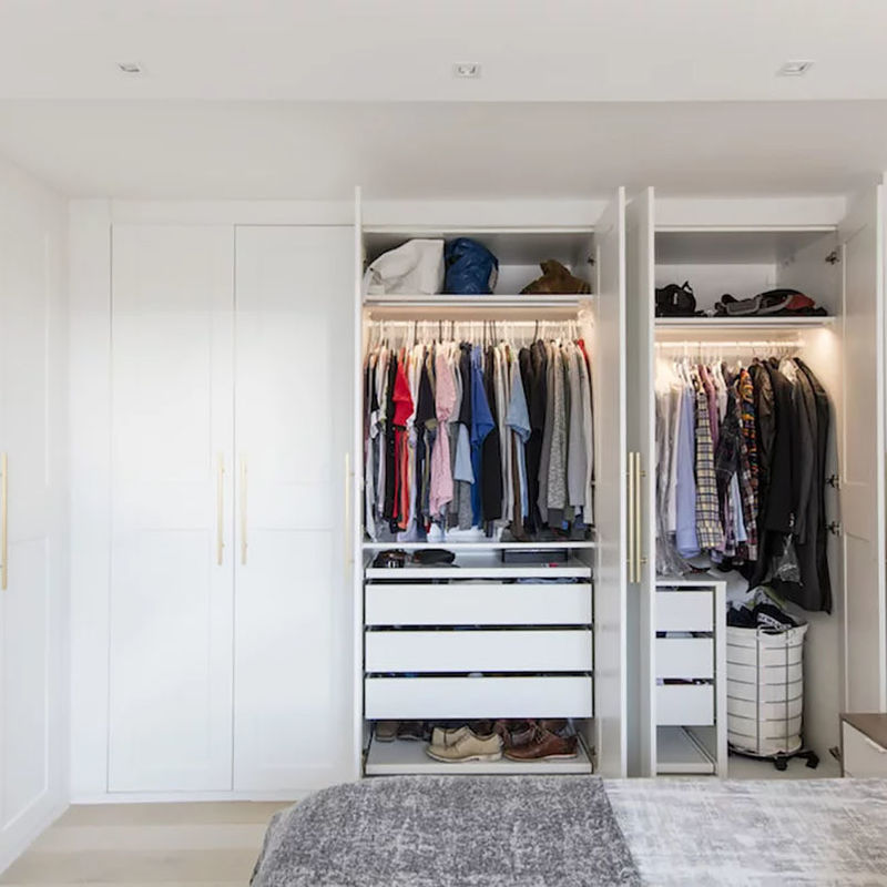 Pop Style Luxury Custom Storage Armadio da letto in stile moderno con PANEL Stile legno