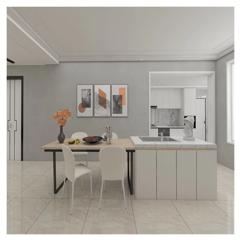 Set di armadietti da cucina in PVC in colore bianco su misura per il design moderno sul mercato