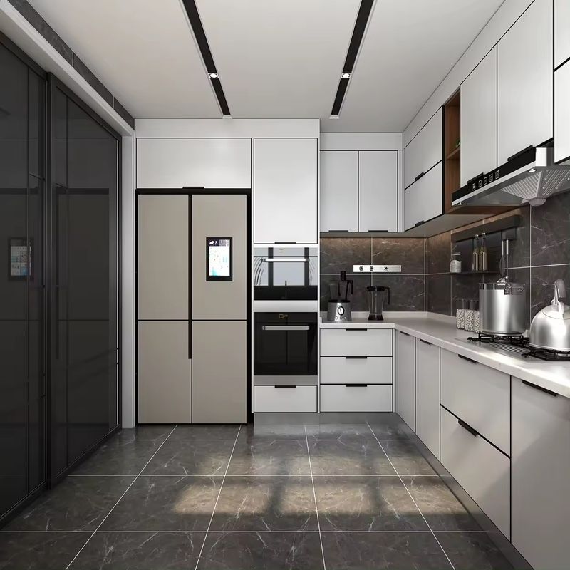 Set di armadietti da cucina in PVC in colore bianco su misura per il design moderno sul mercato