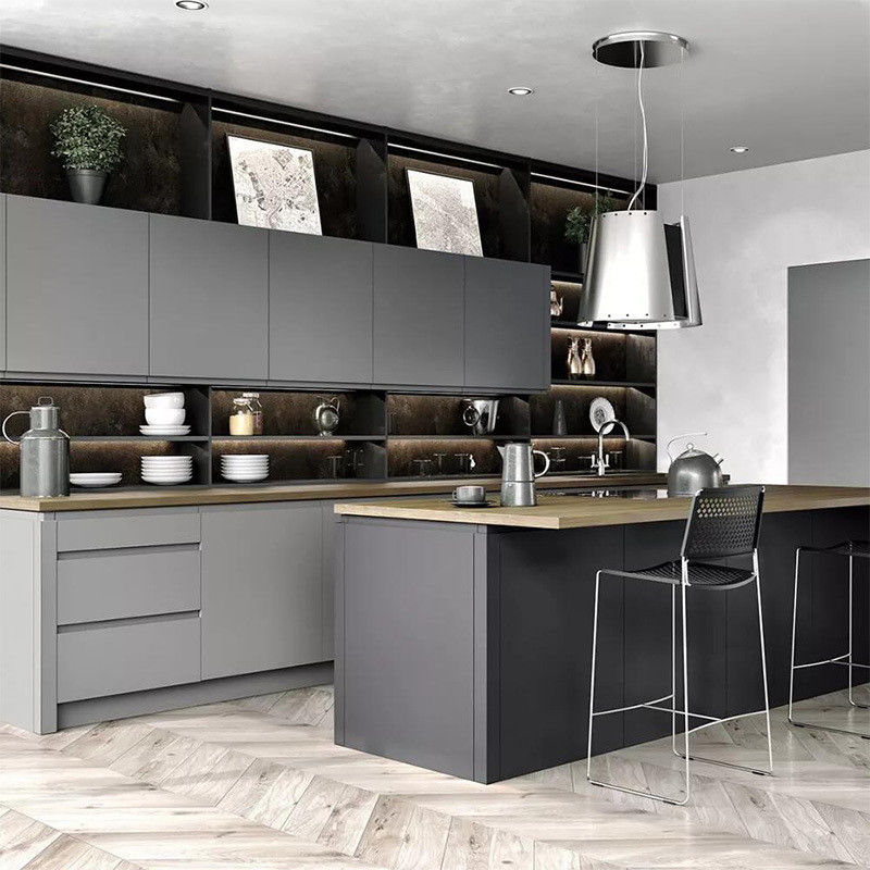 Blum Hardware Customized Size Matte Style Waterproof Kitchen Cabinet Set per la vostra casa