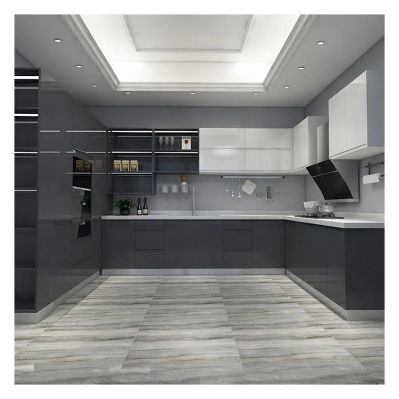 Facile pulito vantaggio personalizzazione lucido arredamento di cucina in stile moderno per appartamento