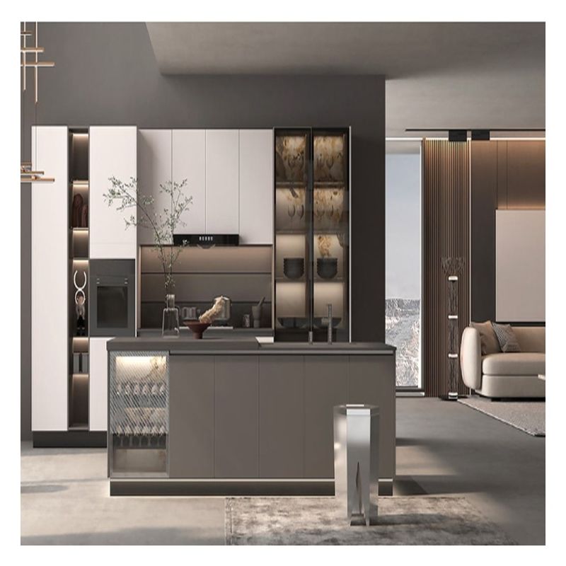 Facilità di pulizia funzionalità colore personalizzato armadiene di cucina in stile moderno per appartamento