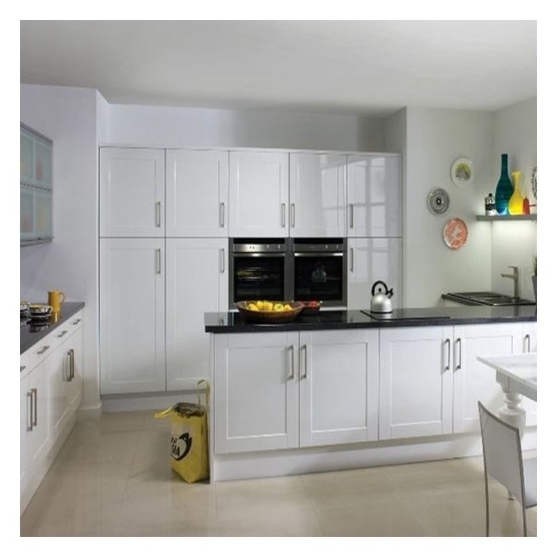 Moderni armadietti da cucina in acero massello in stile bianco in modello semplice