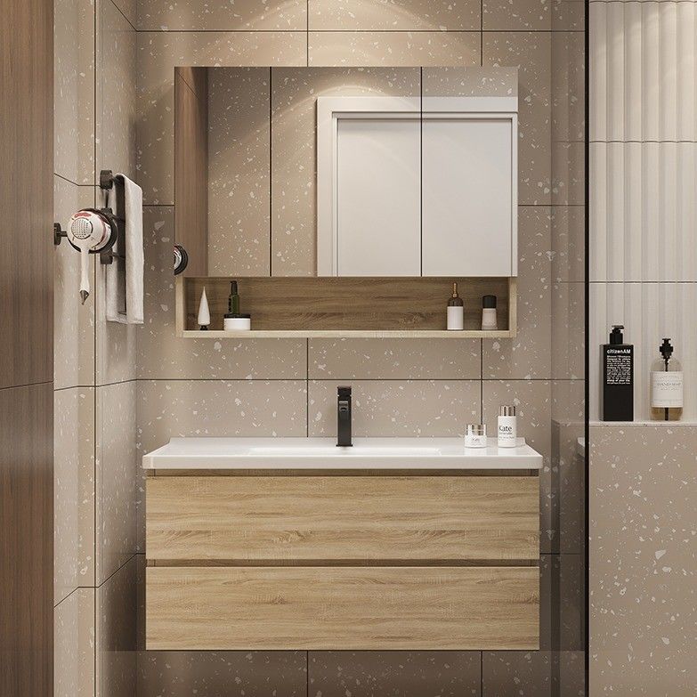 Moderno Euro Stile Legno Massello Bagno Autonomo Vanità con PVC / Verniciatura Porta Finitura