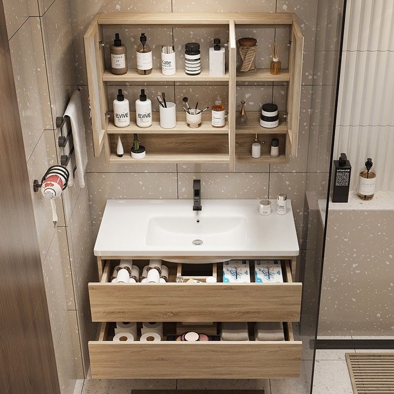 Moderno Euro Stile Legno Massello Bagno Autonomo Vanità con PVC / Verniciatura Porta Finitura