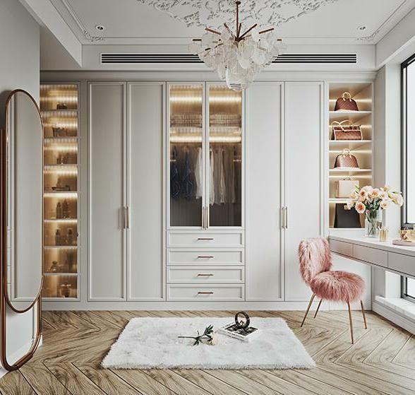 Armadio di design in laminato europeo, sicuro e personalizzabile per il deposito in villa