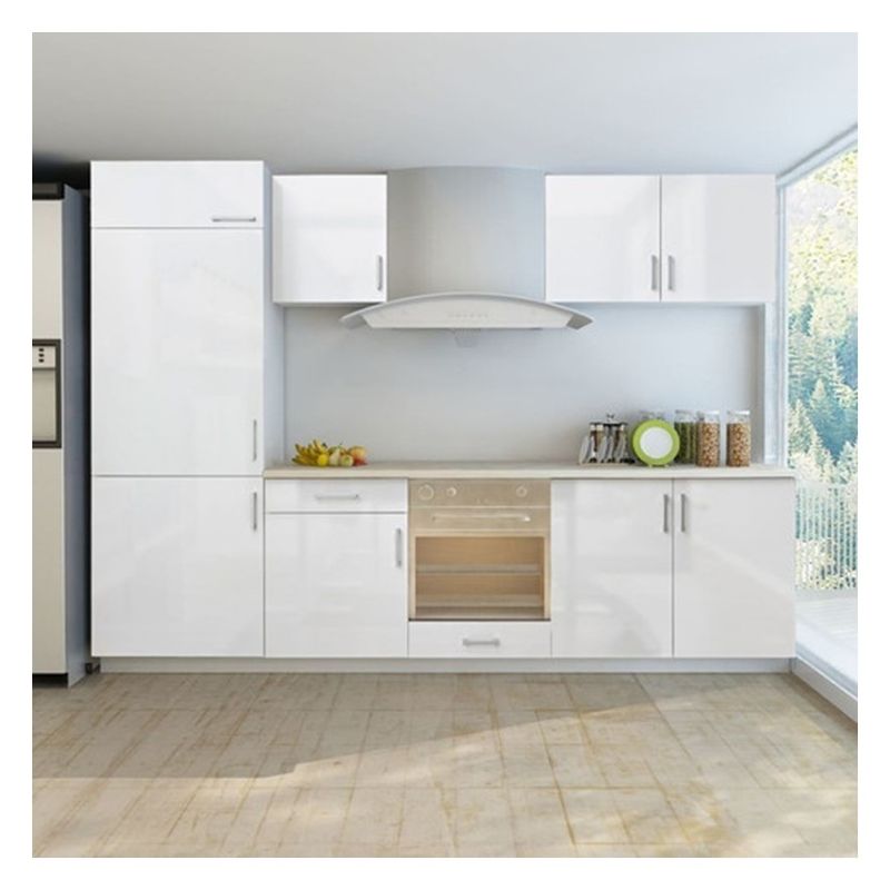 Armadi modulari per piccole cucine in finitura lucida lucida e colore Ral personalizzato