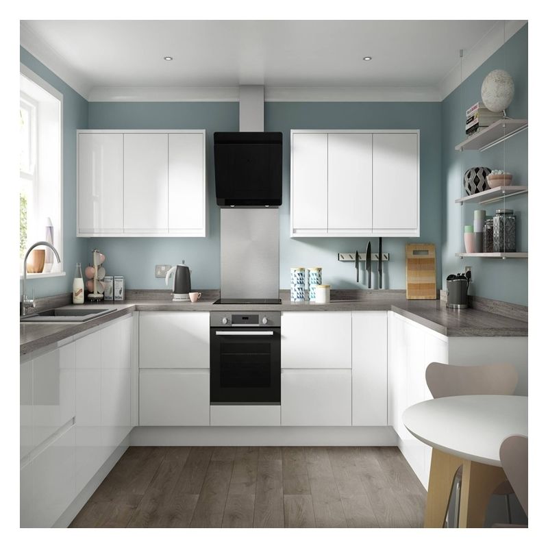 Armadi modulari per piccole cucine in finitura lucida lucida e colore Ral personalizzato