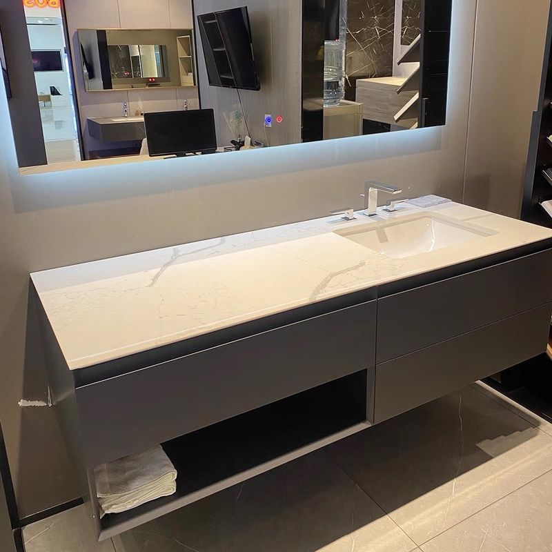 Moderno CAD / 3D Design Parete montata doppio lavandino vanità bagno per lo stile americano