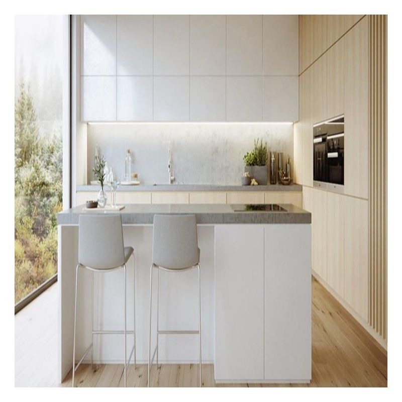 Disegni di colori personalizzati Armadi da cucina eleganti bianchi lucidi Armadi in legno massello