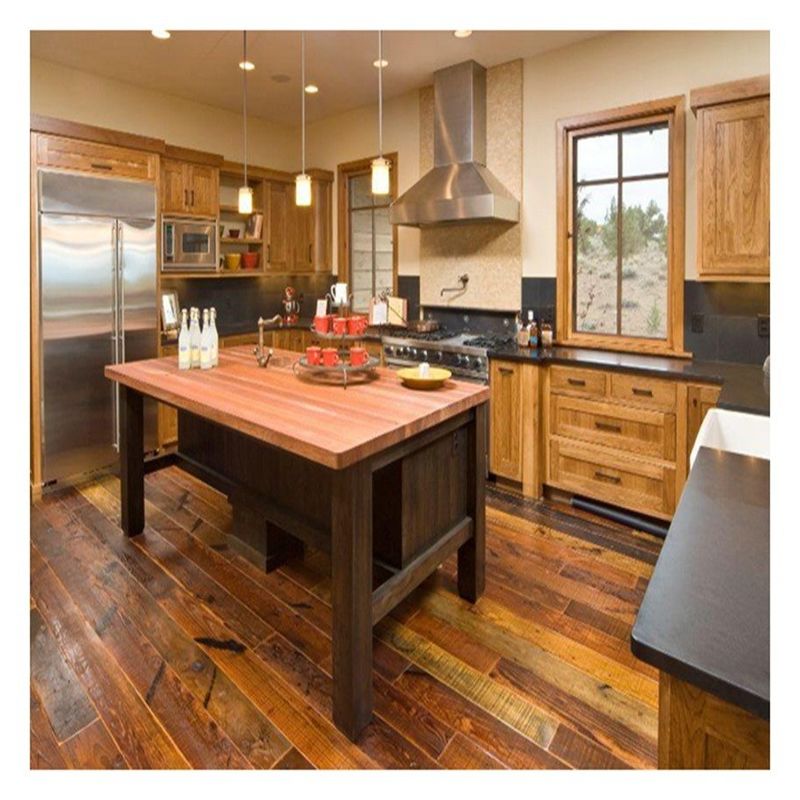 CAD / 3D armadietti da cucina in stile shaker in legno massello rustico con disegni di isole da cucina