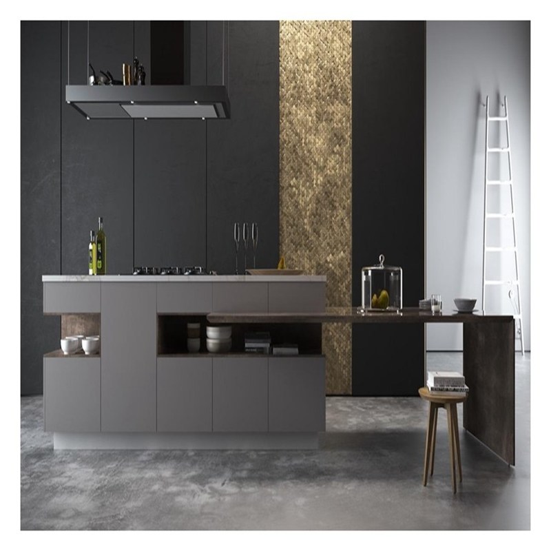 Armadietti da cucina modulari sconto Porte in cartone di melamina a grana scura per grandi cucine