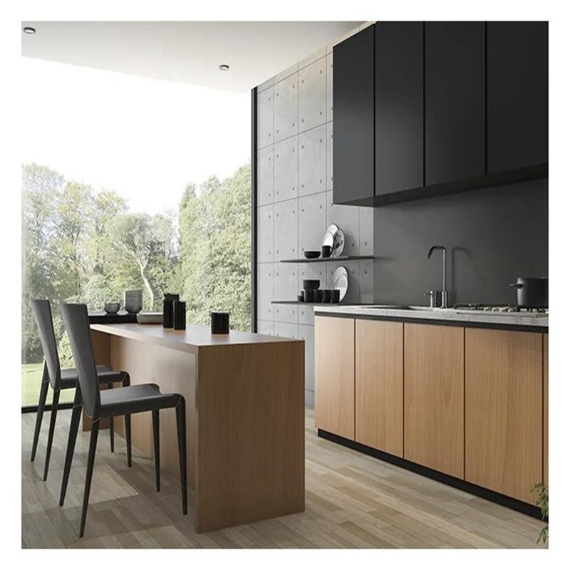 Armadietti da cucina modulari sconto Porte in cartone di melamina a grana scura per grandi cucine