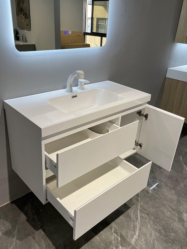 Bagno montato a parete Vanità con lavandino stile romanzo lusso moderno in legno massello stile euro