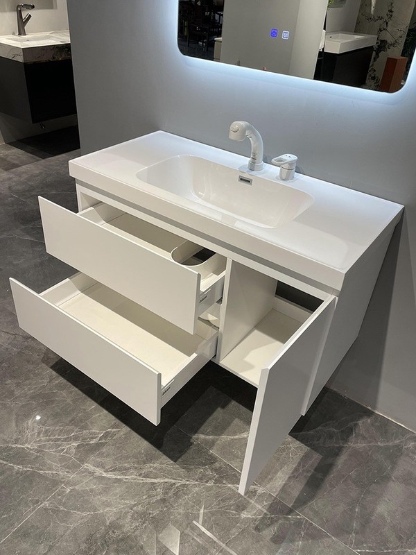 Bagno montato a parete Vanità con lavandino stile romanzo lusso moderno in legno massello stile euro