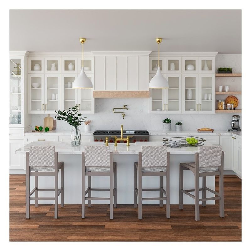 Vendere armadietti da cucina modulari in vetro a montatura in alluminio bianco con materiale per porte in MDF