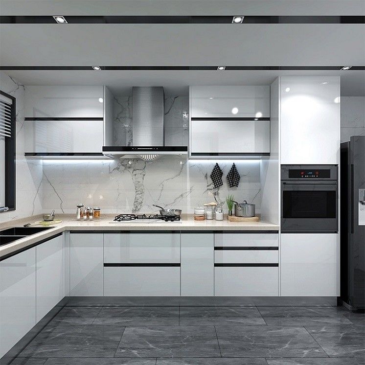 Flat Edge Confezionamento e lavandino inclusi nel nostro set di arredamento di cucina di design moderno