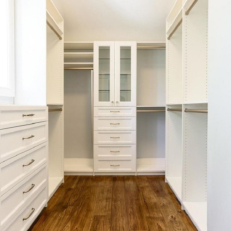 Stile di design contemporaneo Camminare in armadio Armadio di stoccaggio con dimensioni e legno personalizzati
