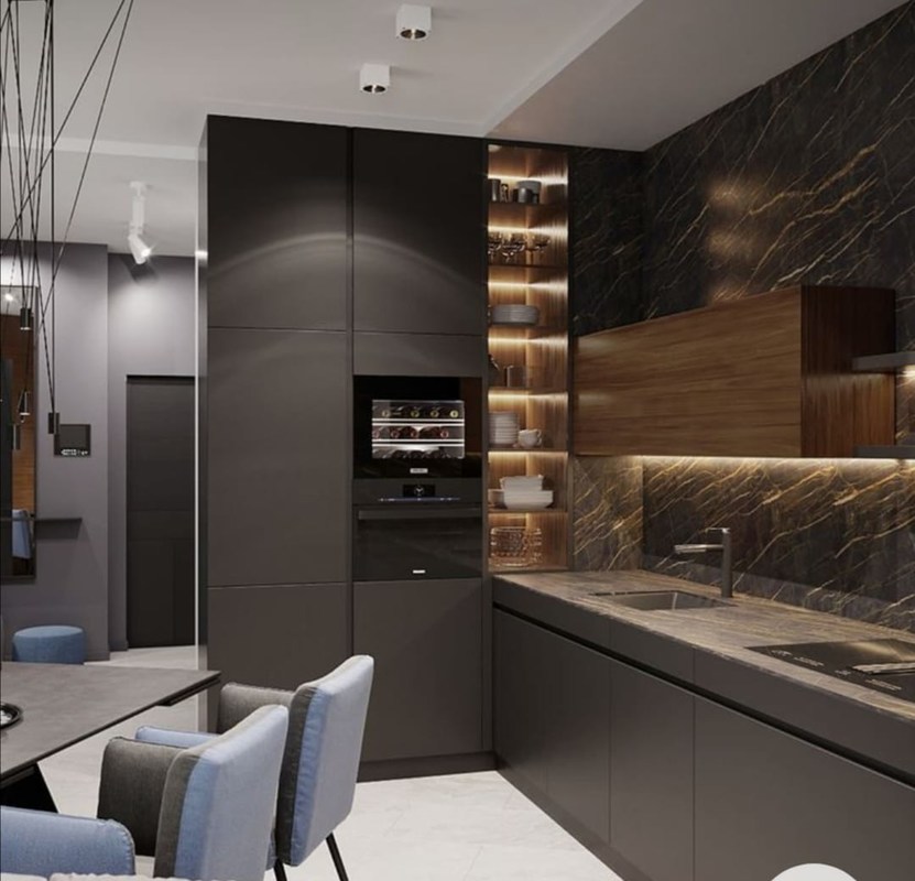 Arredamento in cartone di melamina tipo tutto vetro design cucina angolo mobili manica di ventilazione