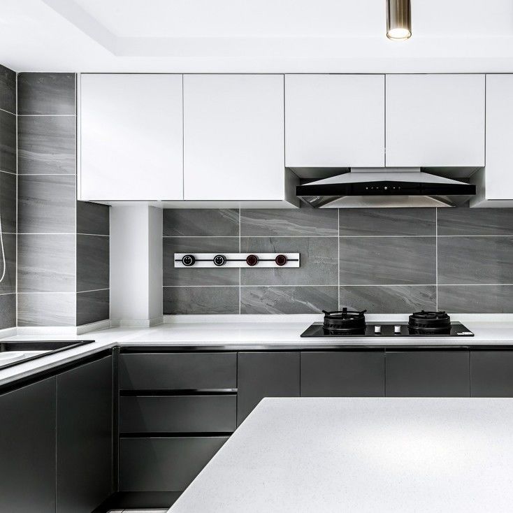Armadietti da cucina in bianco a forma di L con tipo di armadio modulare