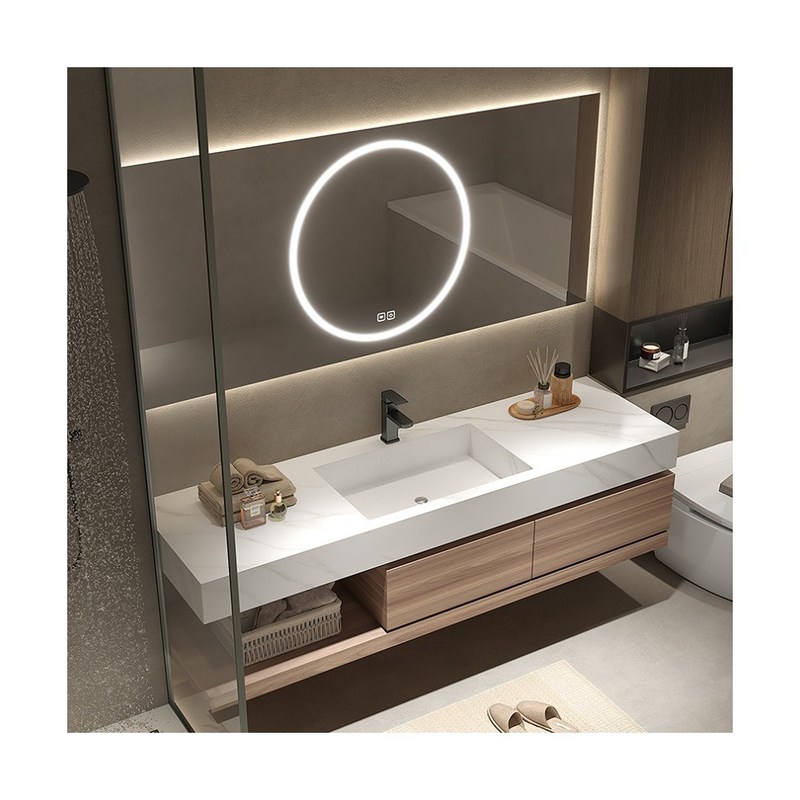 Moderno design armadi specchiati per dimensioni personalizzate Hotel bagno in legno vanità