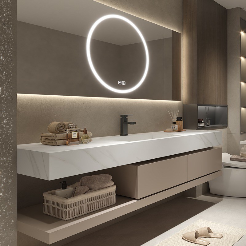 Moderno design armadi specchiati per dimensioni personalizzate Hotel bagno in legno vanità