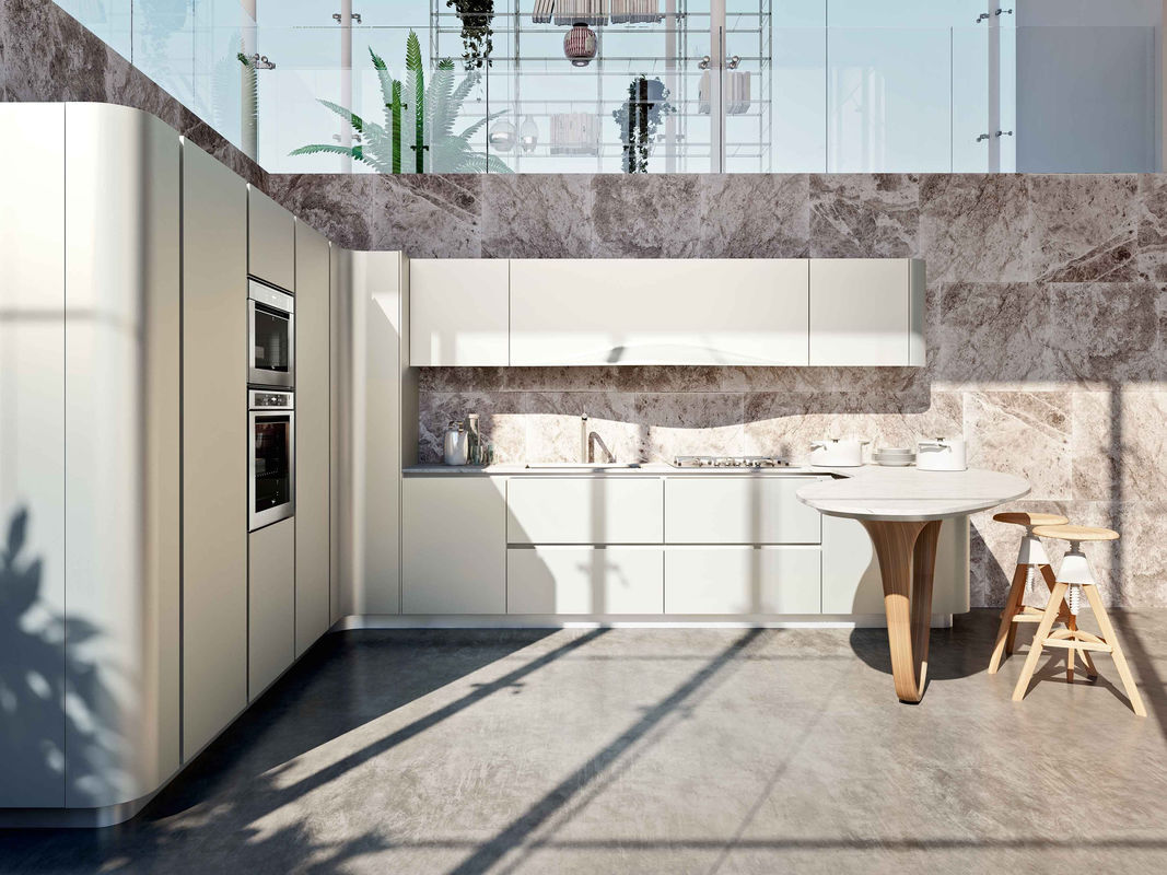 Armadi da cucina in fibra 3D acrilica ad alto lucido di barra blu altamente ODM / OEM per lo stile moderno