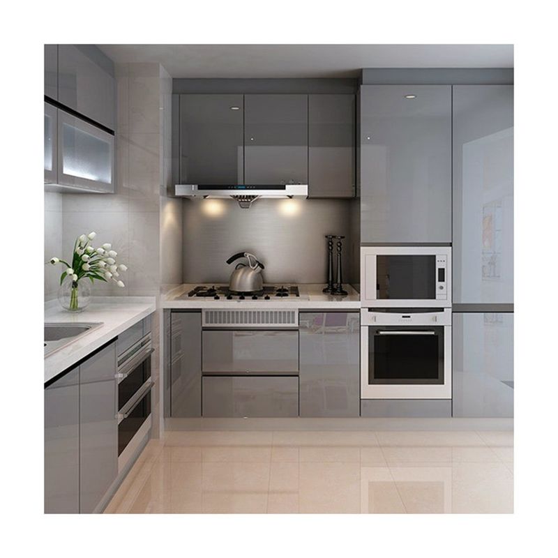 Arredamento di cucina a chiusura a rotelle di cartone acrilico a colori di rivestimento personalizzato per la cucina a scatola leggera