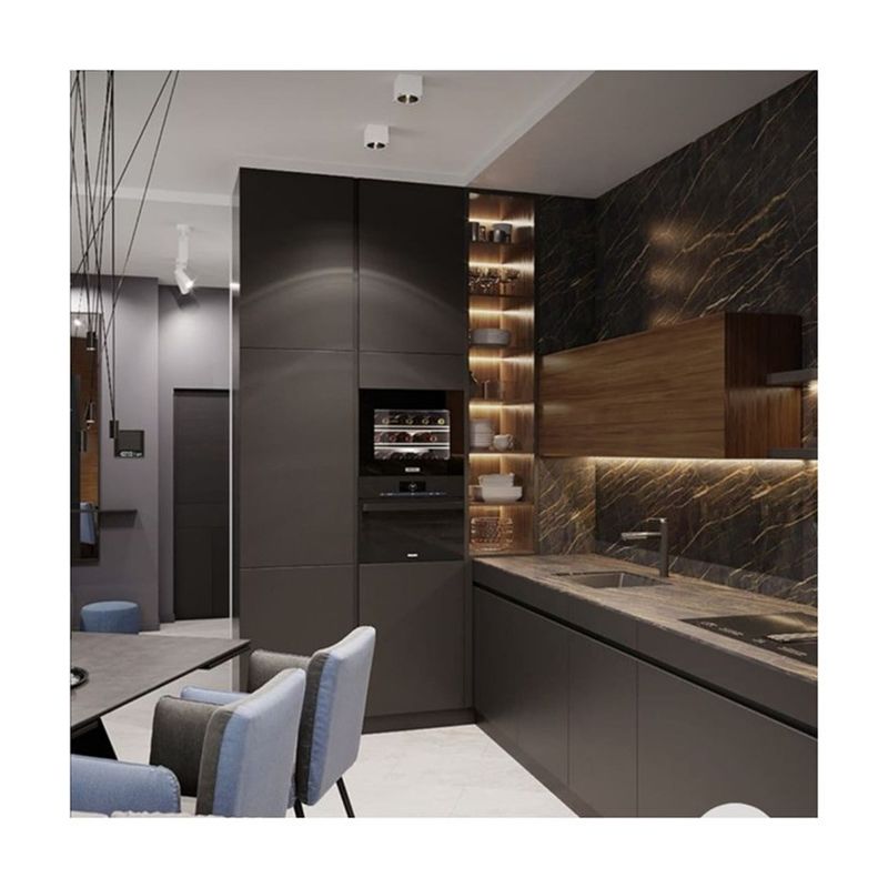 Villa Cucina YALIG Moderno Design Esterno Colore Nero Cucina Dispositivo con Bar