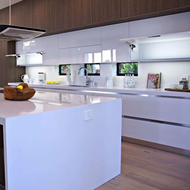 YALIG moderno armadio da cucina in lacca ad alto lucido personalizzato per lo stoccaggio sullo scaffale della cucina